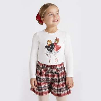 Image 1 of Mayoral Къси панталони каре за момиче в червено Майорал