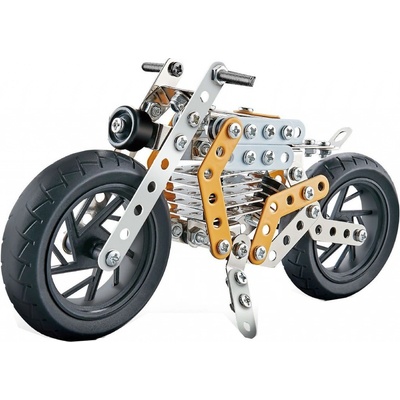 Alltoys Kovová stavebnice motorka žlutá 162 ks