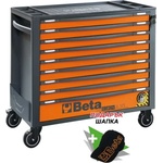 Beta Количка за инстументи Beta Tools с 9 чекмеджета, празна, широка версия, оранжев цвят (024004291)