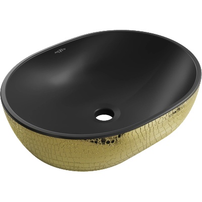 Mexen Viki мивка върху плот 48 x 35 см, черна мат/златен люспест модел - 21054878 (21054878)