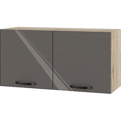 ИРИМ Горен кухненски шкаф Сити АРФ-Антрацит гланц-05-108 80 см