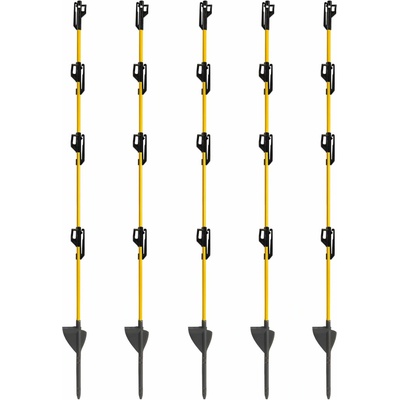 Sklolaminátový oválný sloupek pro elektrický ohradník 110 cm, nášlap a hrot, 4 izolátory - 50 ks