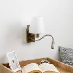 Brilagi - LED Аплик NUBILA 1xE27/25W/230V + LED/3W месинг/бял (BG1557F)