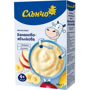 Слънчо Бананово ябълкова млечна безглутенова каша Слънчо - 200 г