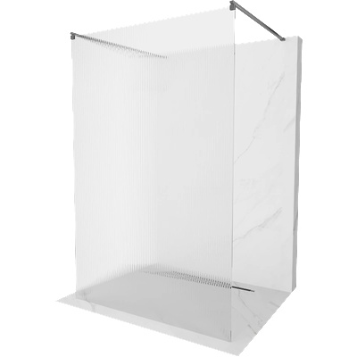 Mexen Kioto самостоятелна душ стена 140 x 200 см, райета 8 мм, тъмно сива - 800-140-002-95-09 (800-140-002-95-09)