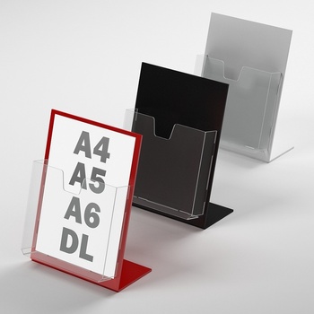 Najcenovky.sk Dvojfarebný stojanček na brožúry formátu DL, A6, A5, A4 A5 148 x 210 mm čierna farba