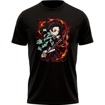 Demon Slayer Dětské tričko Tanjiro Fire černá