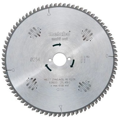 Metabo Pílový kotúč HW/CT 250x30, 80 WZ 10°