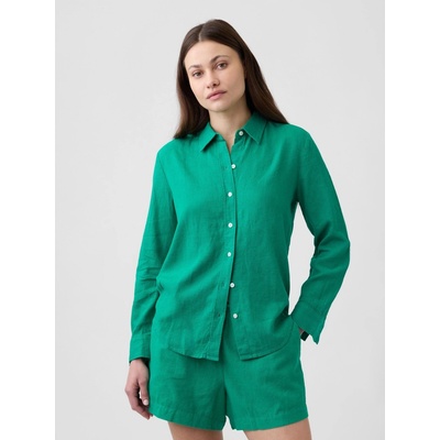 GAP Košile z lněné směsi Easy Shirt Zelená