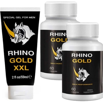 Гел за увеличаване на пениса Rhino Gold XXL + Rhino Капсули за уголемяване на пениса