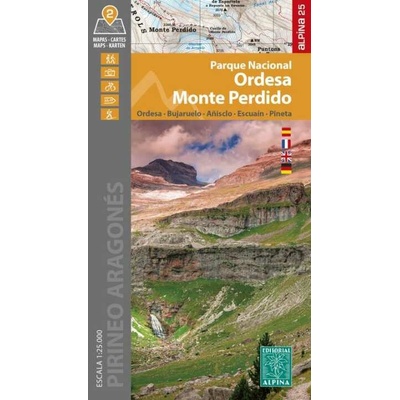 mapa Parque Nacional de Ordesa y Monte Perdido 1:25 t.