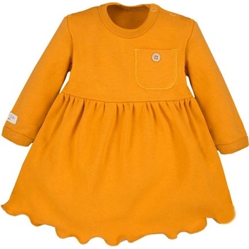 EEVI Dívčí tunika/šaty s kapsičkou hořčicové