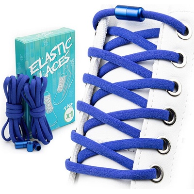 Laces elastické s kovovou sponou modré
