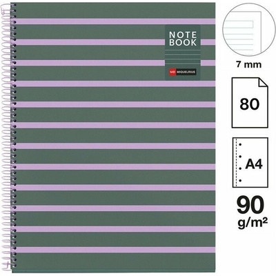 Poznámkový blok Between the Lines NB-1, A4, 90g, karton, 80 listů, linka, Ash