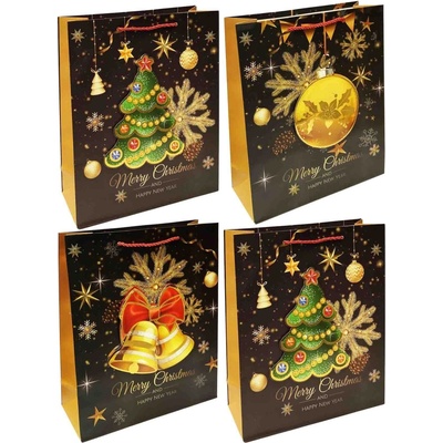 Darková taška vanočni "Merry Christmas und Happy New Year" 23x18cm