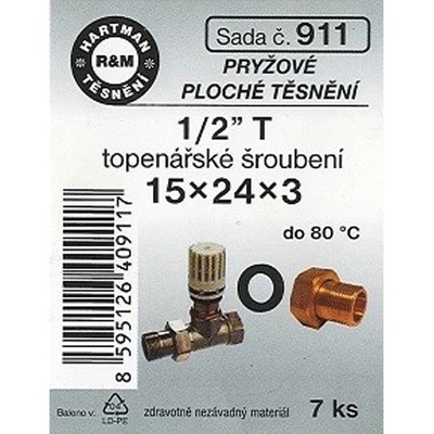 HARTMAN těsnění pryžové 1/2" 15*24*3mm, sada č. 911 – Zboží Dáma
