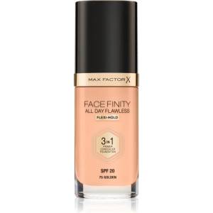 MAX Factor Facefinity All Day Flawless дълготраен фон дьо тен SPF 20 цвят 75 Golden / N75 Golden 30ml