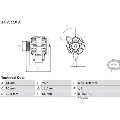 Generátor BOSCH 0 986 046 060 (0986046060)