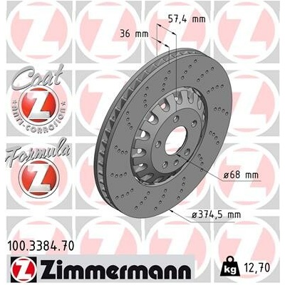 Brzdový kotúč ZIMMERMANN 100.3384.70 (100338470)