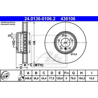 Brzdový kotúč ATE 24.0136-0106.2
