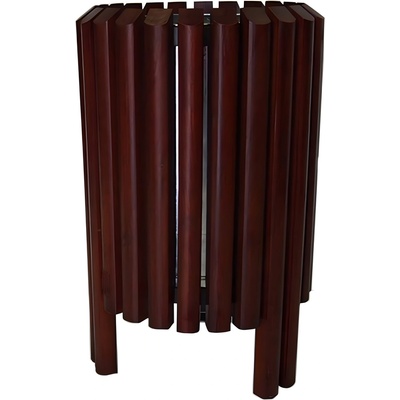 NIKA Парков кош 50 литра с дървена облицовка от тропическо дърво (1755)