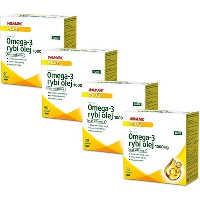 Walmark Omega-3 rybí olej FORTE 1000 mg, 4 x 90 tablet