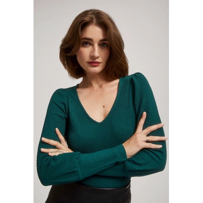 Moodo Смарагдова блуза с V-образно деколте Moodo Moodo | Zelen | ЖЕНИ | XS