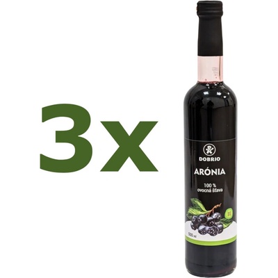 Dobrio Arónia 100% ovocná šťava 3 x 500 ml