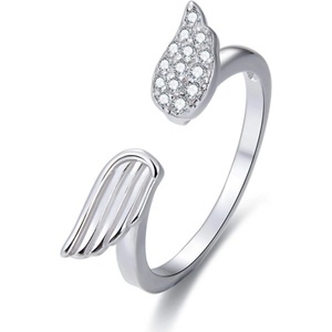 Silenti Jewelry Сребърен пръстен "Криле" - 5 - 49мм (15.6мм диам. )