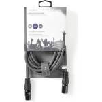 Nedis COTH15010GY50 балансиран/симетричен полупрофесионален XLR аудиокабел, XLR 3-пинов щепсел - гнездо, 5 м, гъвкав (COTH15010GY50)