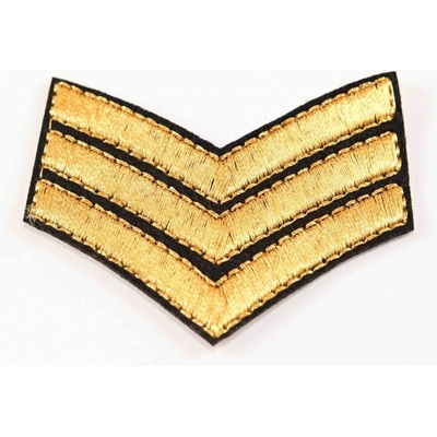 Nažehľovacia záplata - US sergant - rozmer 4,5 cm x 5,5 cm - zlatá