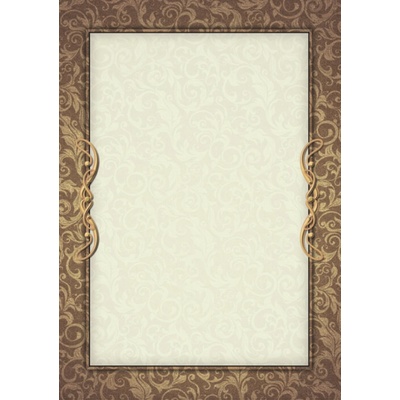 Galeria Papieru Diplom A4 - renesanční motiv hnědý, 170 g/m2, 25 ks
