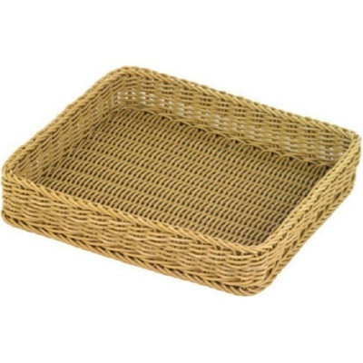 APS | Košík na pečivo, polyratan, obdélný, 352x325x65mm (Košík polyratan GN 2/3 světlý)