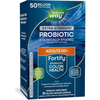 Nature's Way Фортифай Пробиотик за Възрастни 50+ Extra Strength 50 млрд. активни пробиотици, 10 щама формула 30 V капсули | Nature’s Way (11582)
