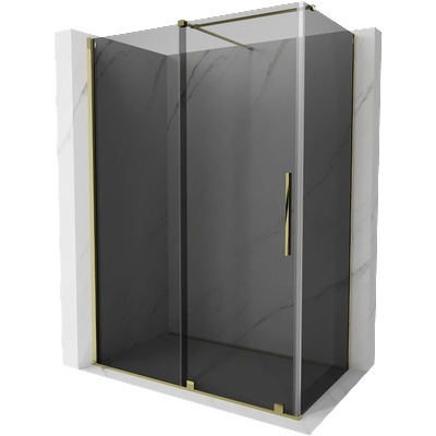 Mexen Velar разтегателна душ кабина 160 x 100 см, графит, златна - 871-160-100-41-50 (871-160-100-41-50)