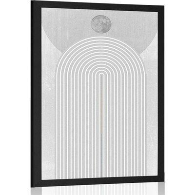 Plakát moderní šedá duha Mid-Century - 40x60 no frame