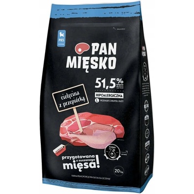 Pan Mięsko pro štěňata Telecí s Křepelkou křupky L 20 kg