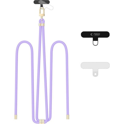 Šňůrka na krk Tech-Protect C7S šňůra crossbody levandulová/stříbrná