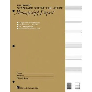 Standard Guitar Tablature Manuscript Paper (ISBN: 9780793545988)