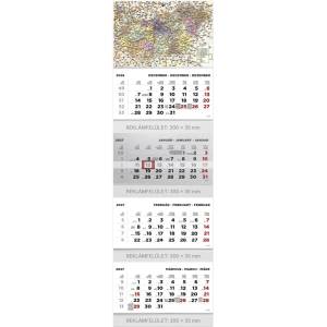 TopTimer Календар за спедитори toptimer t073 с 4 блока, 4 месеца, карта на Унгария, 2027 г (t7300-020)