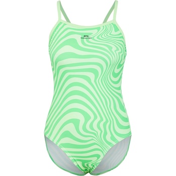 Image 1 of Slazenger Дамски бански костюм Slazenger Thinstrap One Piece Swimsuit Womens - Green/Pink