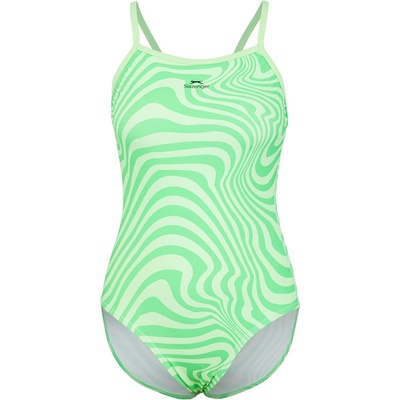 Slazenger Дамски бански костюм Slazenger Thinstrap One Piece Swimsuit Womens - Green/Pink