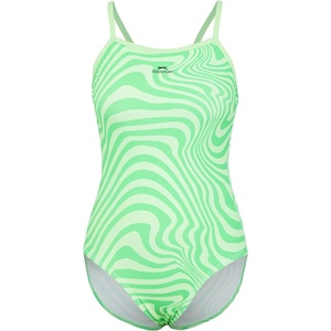 Slazenger Дамски бански костюм Slazenger Thinstrap One Piece Swimsuit Womens - Green/Pink