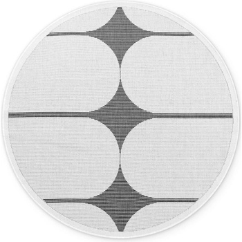 Hanse Home Черно-бял кръгъл килим за открито и закрито ø 160 cm Duet Bowen - NORTHRUGS (106244-160)