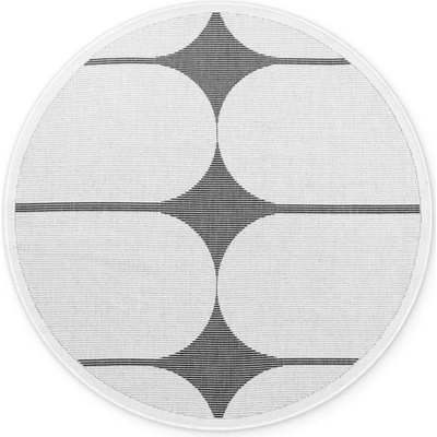 Hanse Home Черно-бял кръгъл килим за открито и закрито ø 160 cm Duet Bowen - NORTHRUGS (106244-160)