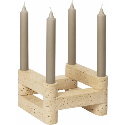 Ferm Living Svícen Newel, travertine