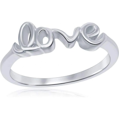 Silenti Jewelry Сребърен пръстен "Love" - 6 - 52мм (16.6мм диам. )