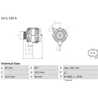 Generátor BOSCH 0 986 042 550