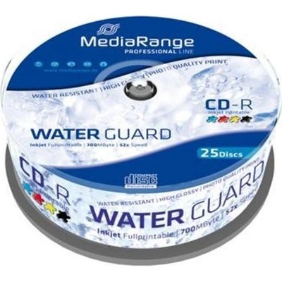 MediaRange CD-R 700MB 52x, Printable, spindle, 25ks (MRPL512)