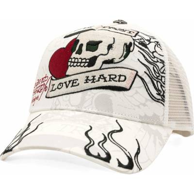 Ed Hardy Live Fast Love Hard 5 Panel Trucker Cap White